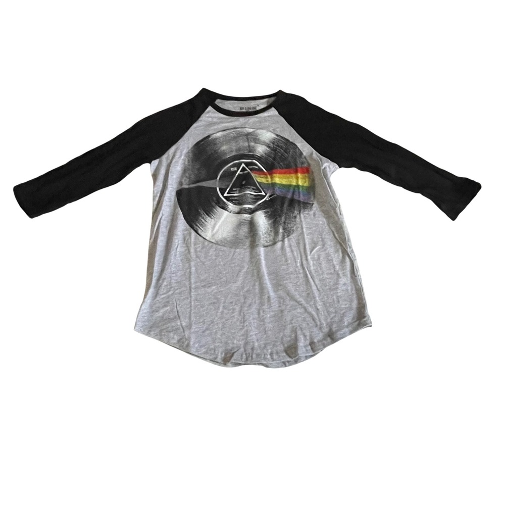 Pink Floyd Dark‎ Side of the Moon Raglan Baseball Tee Grey Black Small